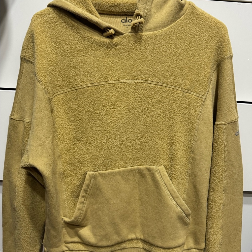 ALO Yoga Mustard Yellow Sherpa Hoodie Jacket